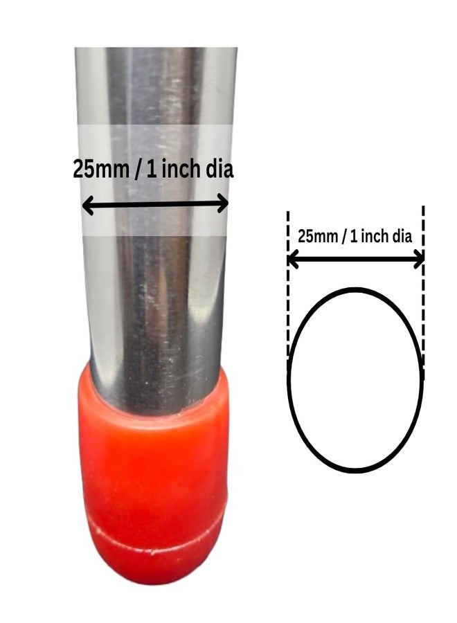 Natkam Round Plastic Outer Bush red (1 inch / 25mm), Floor Protector PVC end Cap/Bush/Shoe/Cover for Furnitures Like Chair, Stool or Table Legs. Inner Dia 25mm. (Red Colour) (5) - Image 2